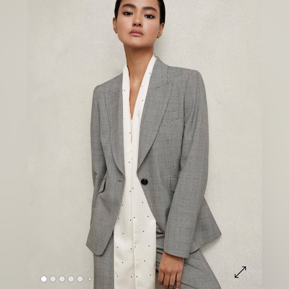 REISS- Brooklyn Gray Check Blazer+Pant Suit